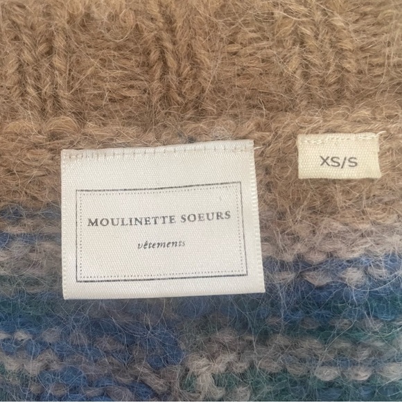Moulinette Soeurs anthropologie Hand-Knit Mosaic Cardigan Sweater 37387 - Picture 6 of 10